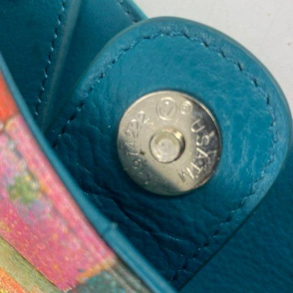 Icon Jeon Leather Multi-Color Floral Women's Double Strap Shoulder Handbag Purse - Picture 5 of 6